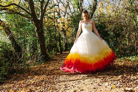 Dip Dye Wedding Dress Colored Wedding Dress Silk Wedding Dress