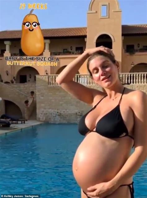 Pregnant Ashley James Shows Off Her Bump In A Bikini As She Enjoys A