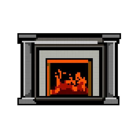 Fire Fireplace Game Pixel Art Vector Illustration 23875317 Vector Art