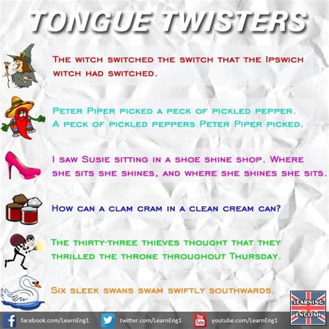 How Quickly Can You Say These Tongue Twisters Inggris