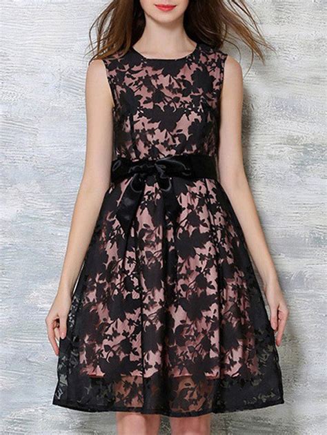 17 OFF 2021 Bowknot Decorated Sleeveless Dress In BLACK PINK DressLily