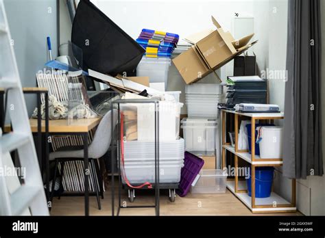 Messy Storage Closet Full Of Junk Hoarder Stuff Stock Photo Alamy