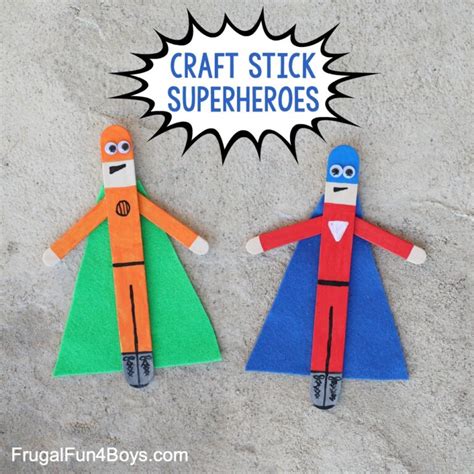 Craft Stick Superhero Craft Frugal Fun For Boys And Girls