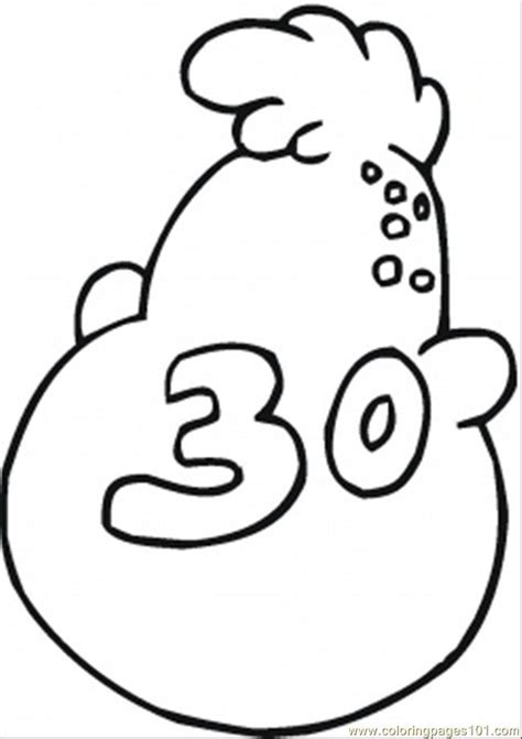 Coloring Pages Number 30 Education Numbers Free Printable