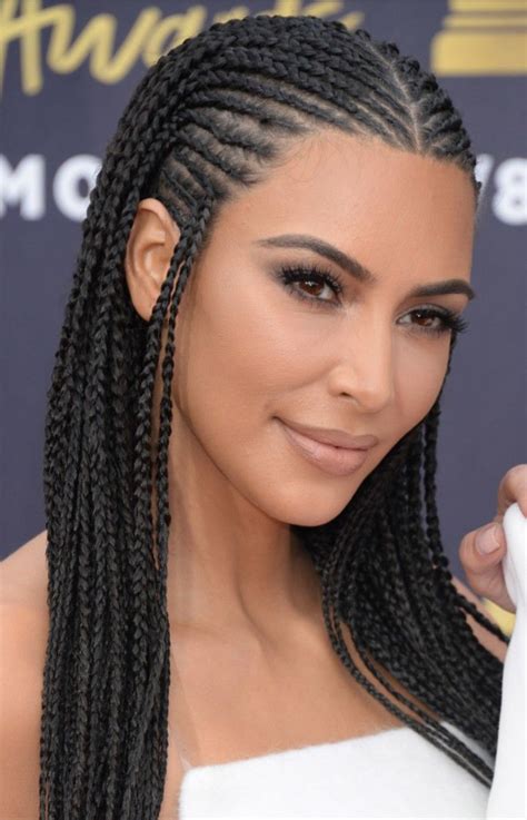 The most common rainbow braids material is cotton. #KimKardashian #Braids | Kim kardashian hair, African ...