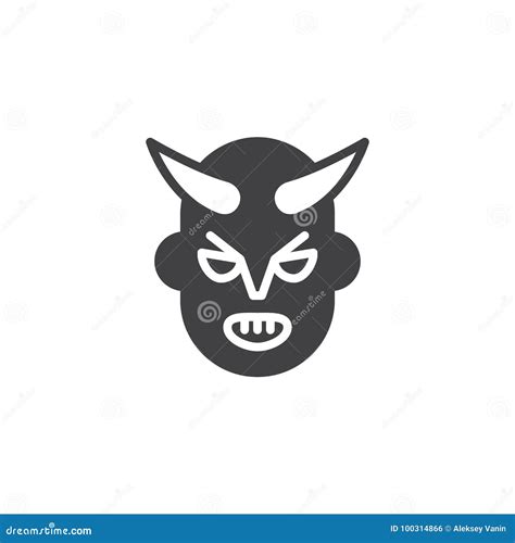 Devil Mask Outline Icon Sexual Seduction Sex Shop Adult Game Editable Stroke Isolated