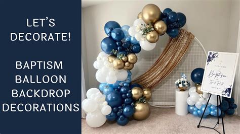 Navy Blue Baptismchristening Balloon Backdrop Time Lapse Setup Youtube