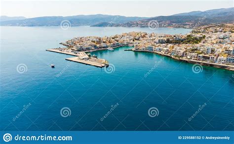 Boat Pier In Agios Nikolaos Crete Greece Editorial Photography