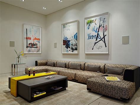 Contemporary Living Room Uses Wall Art In A Stylish Fashion Design