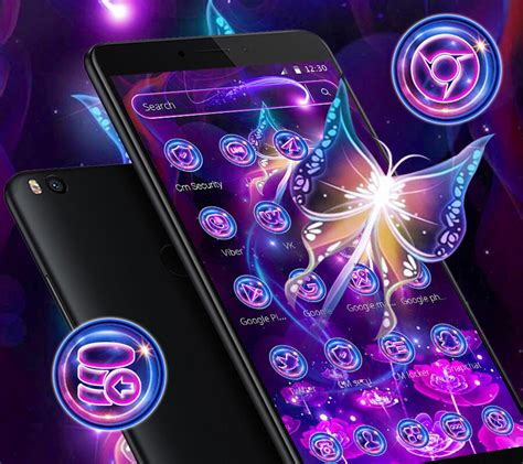 Neon Butterfly Hd Wallpaper Theme Free Android Theme Download