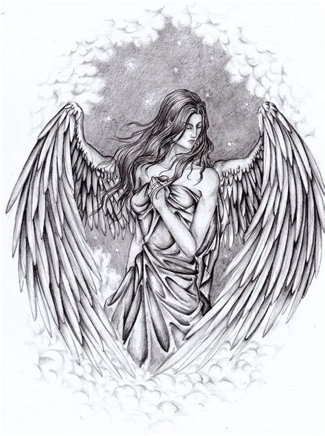 Pencil Drawings Of Guardian Angels Angel By Yazoolovrec On