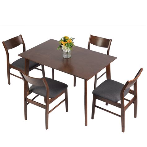 This set is very stable and is very heavy. KARMAS PRODUCT 5 Piece Dining Room Table Set Mid Century ...