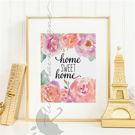 Home Sweet Home Sign Quote Print Wall Art Etsy