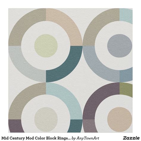 Mid Century Mod Color Block Rings Pattern Fabric | Fabric patterns, Mid century mod, Mid century