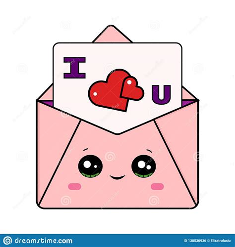 Download i love u images and photos. Cute Valentine Envelope With I Love U Letter Stock Vector ...