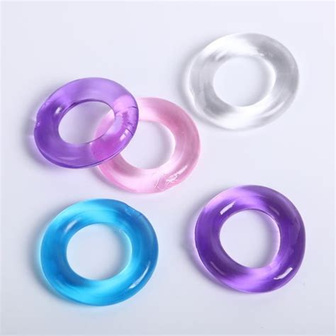 4 Pcs Silicone Time Delay Penis Ring Cock Rings Adult Products Male Sex Toys Crystal Ring Color