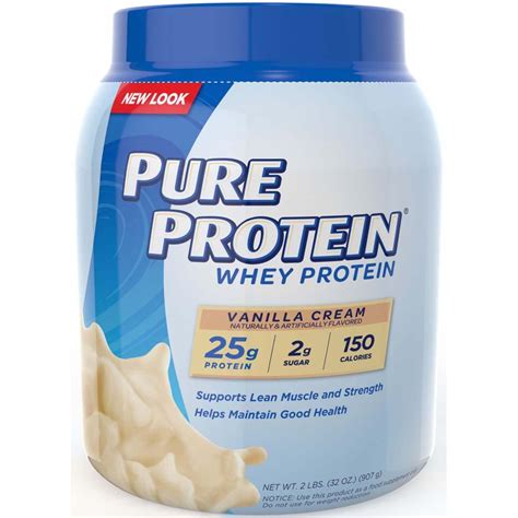 pure protein 100 whey protein vanilla cream 1 6 pound tub health and personal care