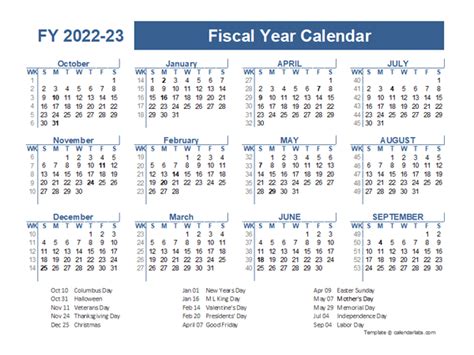 2022 2023 Fiscal Planner Us Free Printable Templates