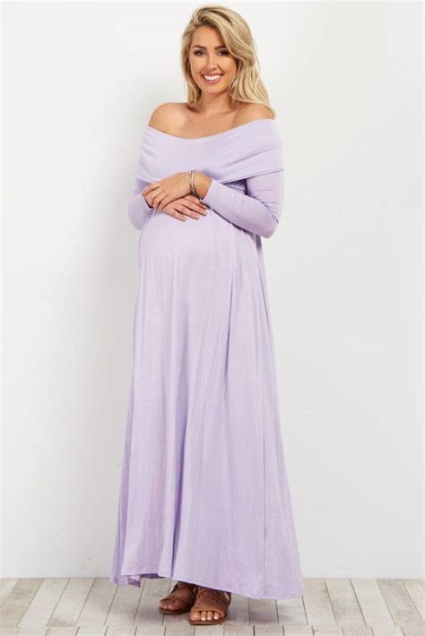 lavender off shoulder long sleeve maternity maxi dress maternity maxi maternity evening gowns