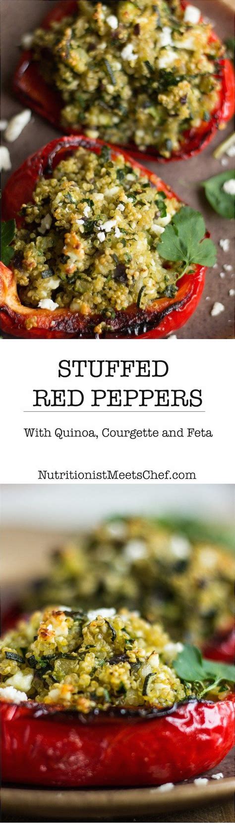 Stuffed Peppers With Quinoa Courgette And Feta Nutritionist Meets