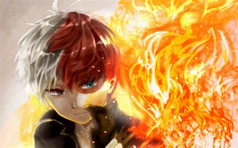Download Wallpapers Todoroki Shouto Art Manga My Hero Academia Fire Boku No Hero Academia