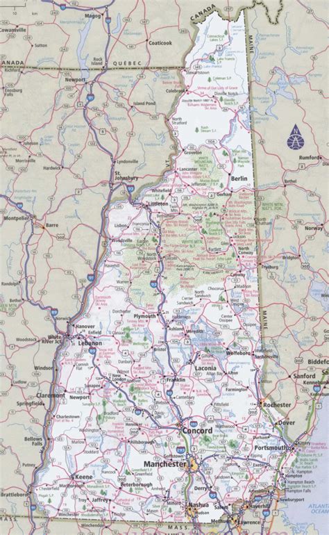 Map Of New Hampshire And Maine With Regard To Printable Map Of New