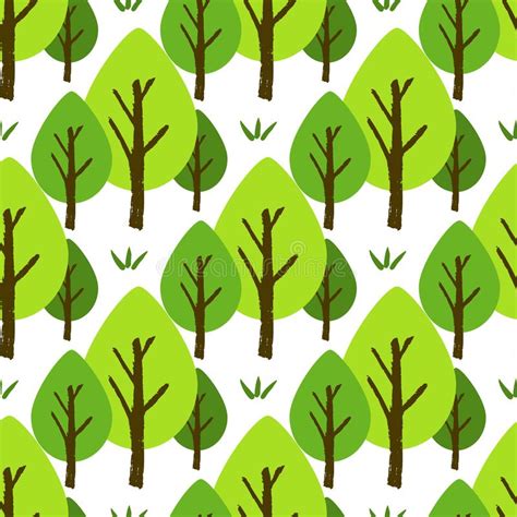 Seamless Tree Pattern Stock Vector Illustration Of Brush 120366326