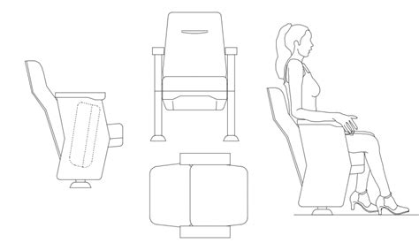 Recliner Seat Furniture Detailing Dwg File Cadbull