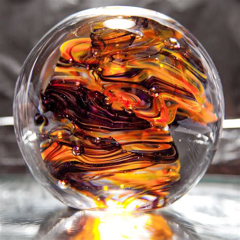 Solid Glass Sculpture Rpo Orange And Purple Sculpture By David