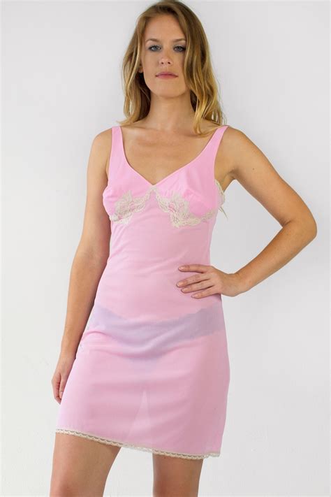 Vintage Lace Slip Dress Negligee Lingerie Chemise Pink Purple Etsy Uk