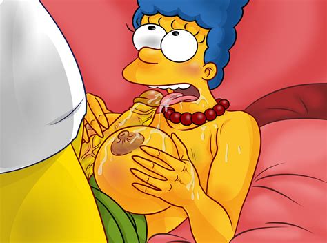 Rule 34 Color Cum Cum On Breasts Female Homer Simpson Human Male Marge Simpson Paizuri