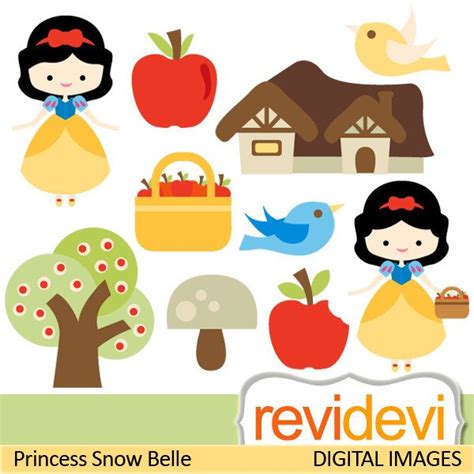 Cute Snow White Clipart Cute Princess Snow White Cartoon Vector