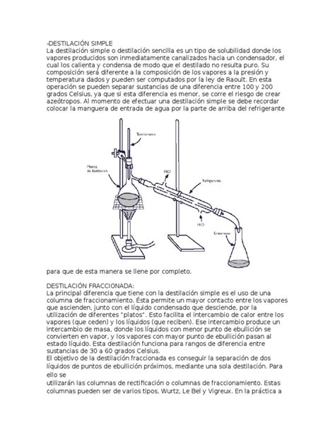 Destilación Simple Y Fraccionada Destilación Química Física