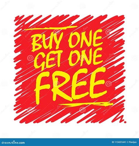 Buy One Get One Free Poster Stock Vector Illustration Of Label