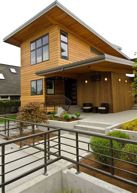 T1 11 Cedar Siding Contemporary Exterior And Concrete Hardscaping Large