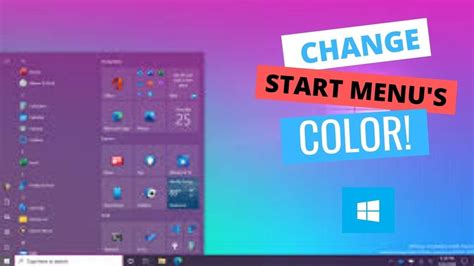 How To Change Start Menu Color In Your Pc Windows 10 Youtube