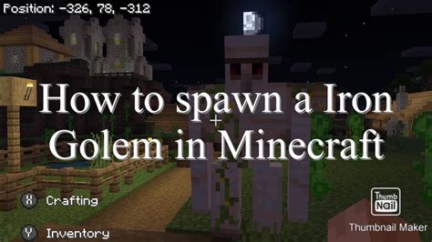 How To Spawn A Iron Golem In Minecraft Minecraft Tutorials Youtube
