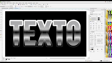 Efeito Texto Metalico Corel Draw Tutorial YouTube