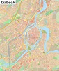 Große detaillierte stadtplan von Lübeck