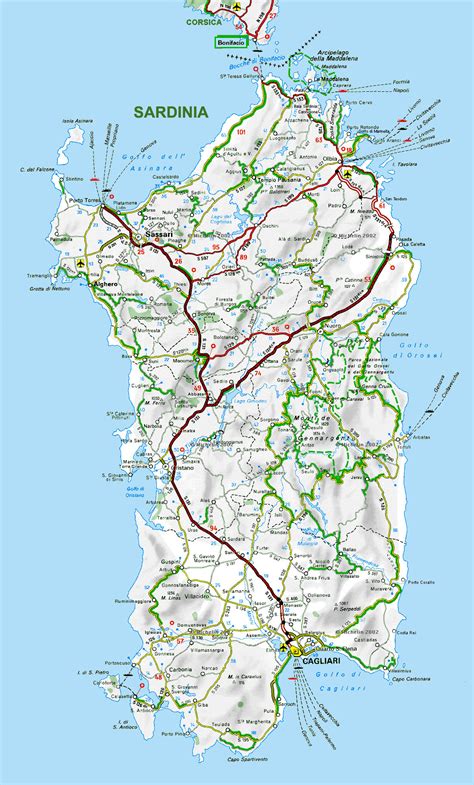 Road Map Sardinia Italy Images