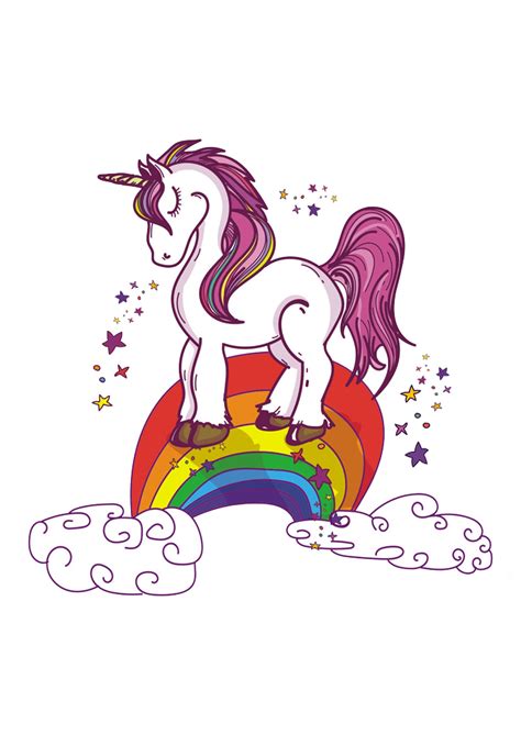 Unicorn Rainbow Illustration Rainbow Unicorn Png Download 7251024