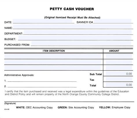 petty cash receipt samples templates