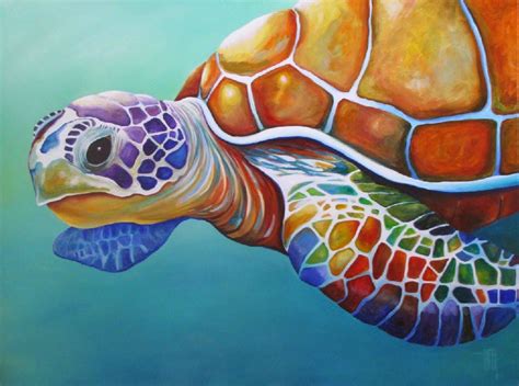 Mosaicturtle Sea Life Art Sea Turtle Painting Turtle Watercolor