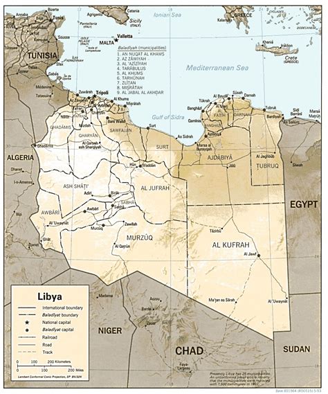 Libya Political Map Libya Africa Mappery