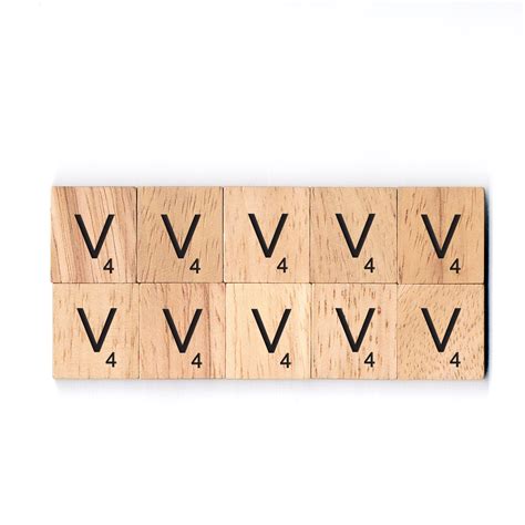 Letter V Wooden Scrabble Tiles Bsiri Games