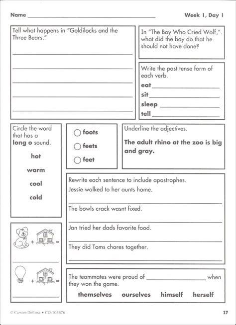 Language Arts Weekly Practice Grade 2 Carson Dellosa 9781483827902