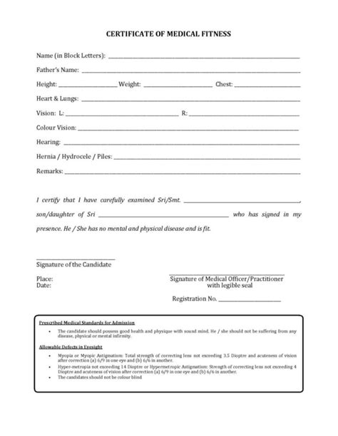 Download Medical Certificate Form Throughout Fit