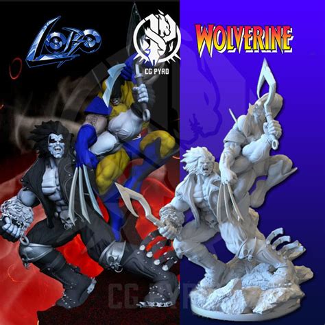 Lobo Vs Wolverine Fanart Crossover Diorama Marvel Vs Dc Comics
