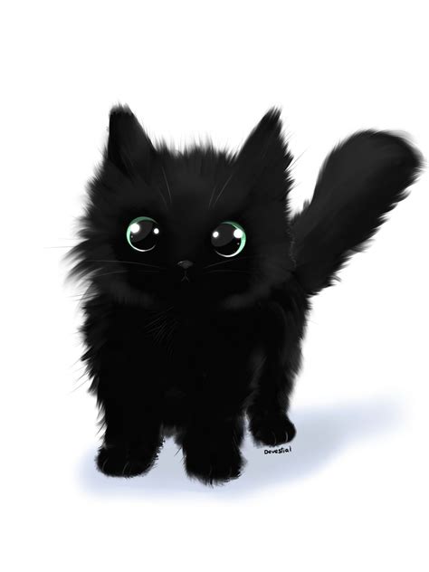 Фото Черный котенок на белом фоне By Beastmother