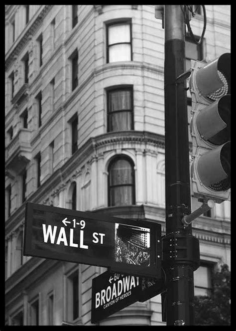 Wall Street Sign Poster Städer Och Arkitektur